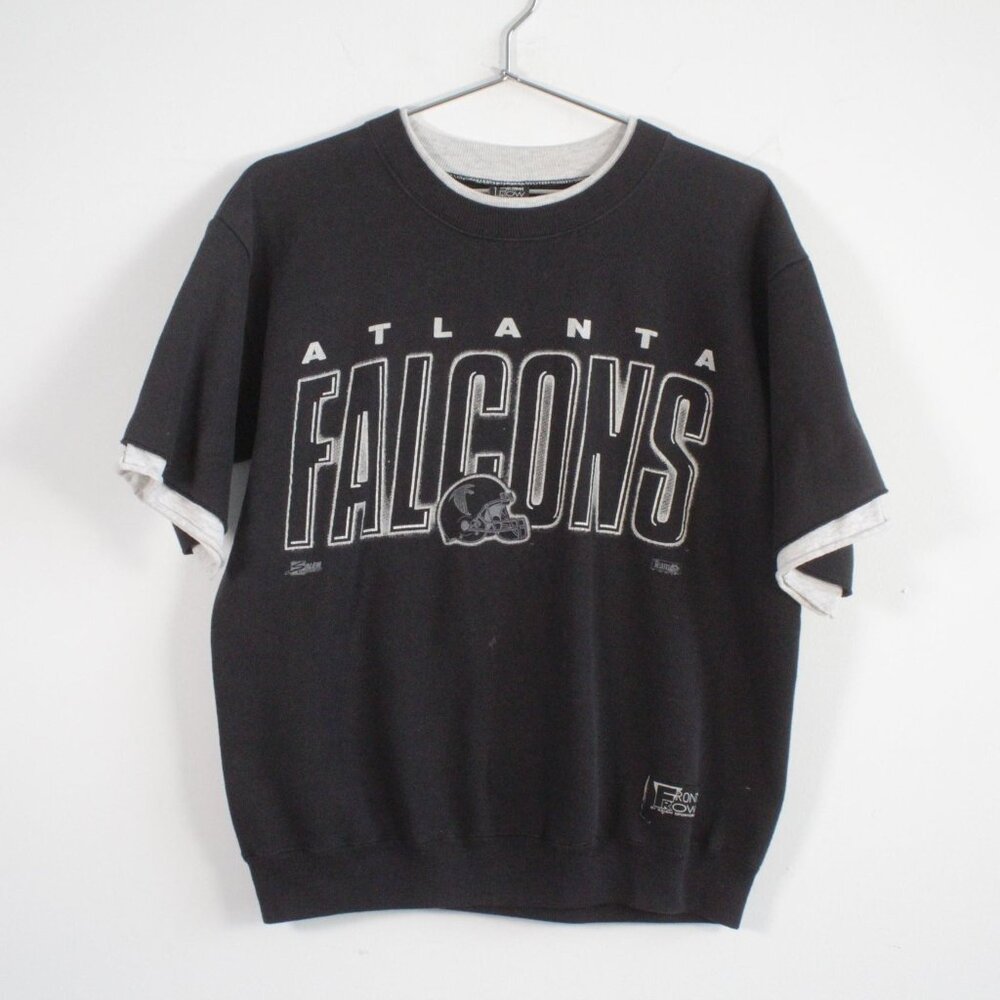 Vintage Front Row NFL Atlanta Falcons Short Sleeve Crewneck Sweatshirt Black M